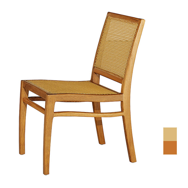 [CEN-048] 원목 라탄 카페 의자